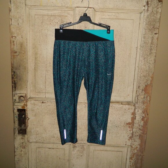 Nike Running Capri Tights Triangle Design Size M {A-23) - Picture 1 of 6